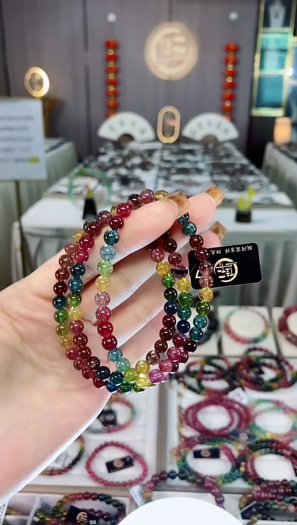 未镶嵌老矿碧玺色标高净三圈手串5mm+碧玺dan多样性发货一条