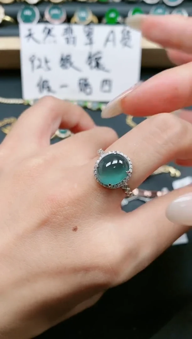 翡翠戒指银S925镶嵌11111