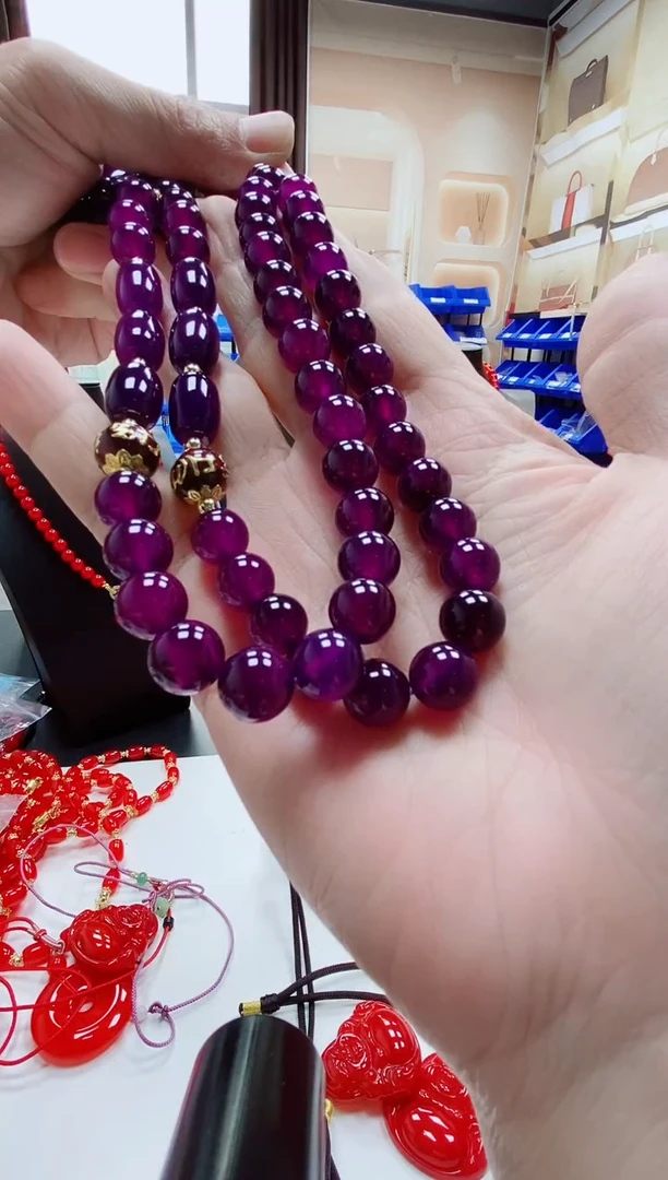 【闪购商品】玛瑙/玉髓未镶嵌项链紫俱来高货绳多样性发一件
