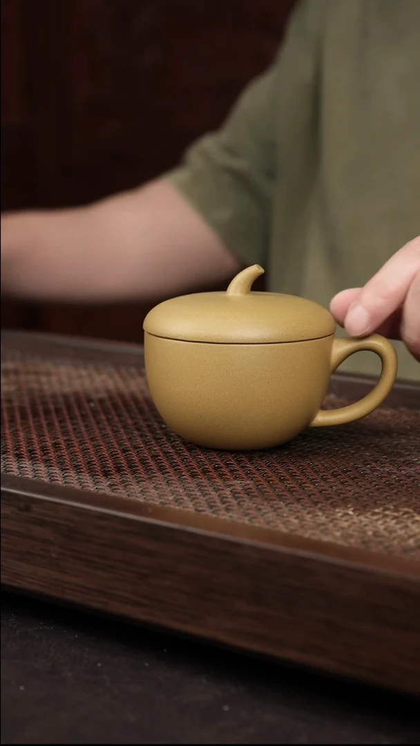 茶杯紫砂黄金段苹果盖杯