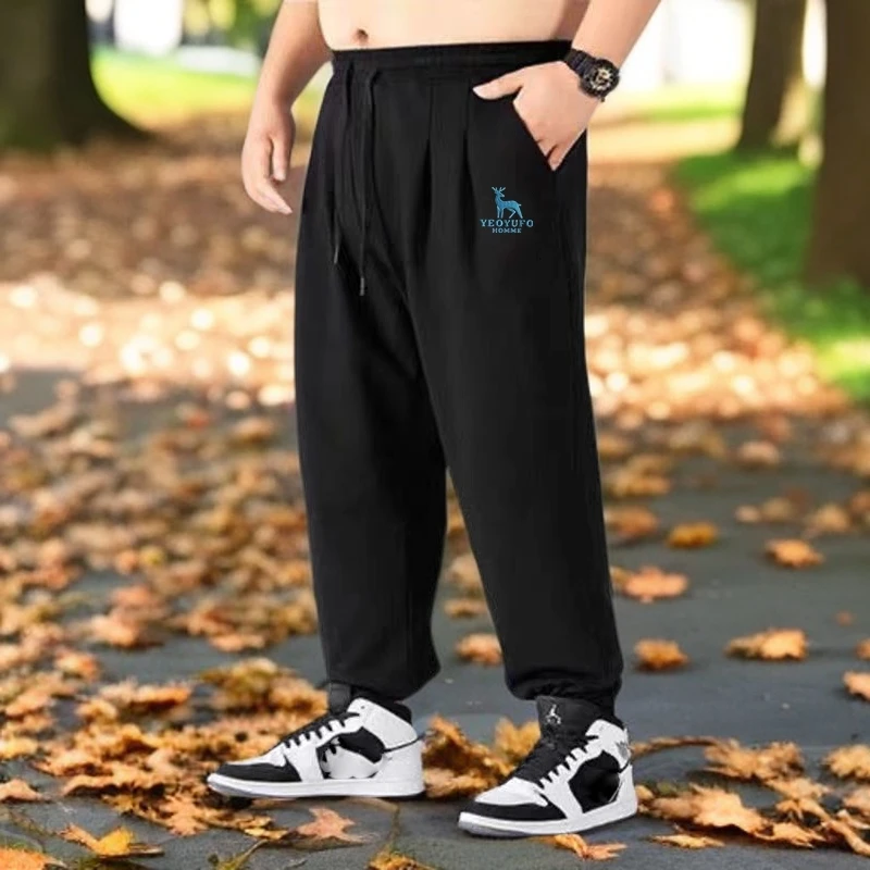 男士加肥加大号胖子大码男装休闲运动裤子春秋季薄款宽松束脚长裤