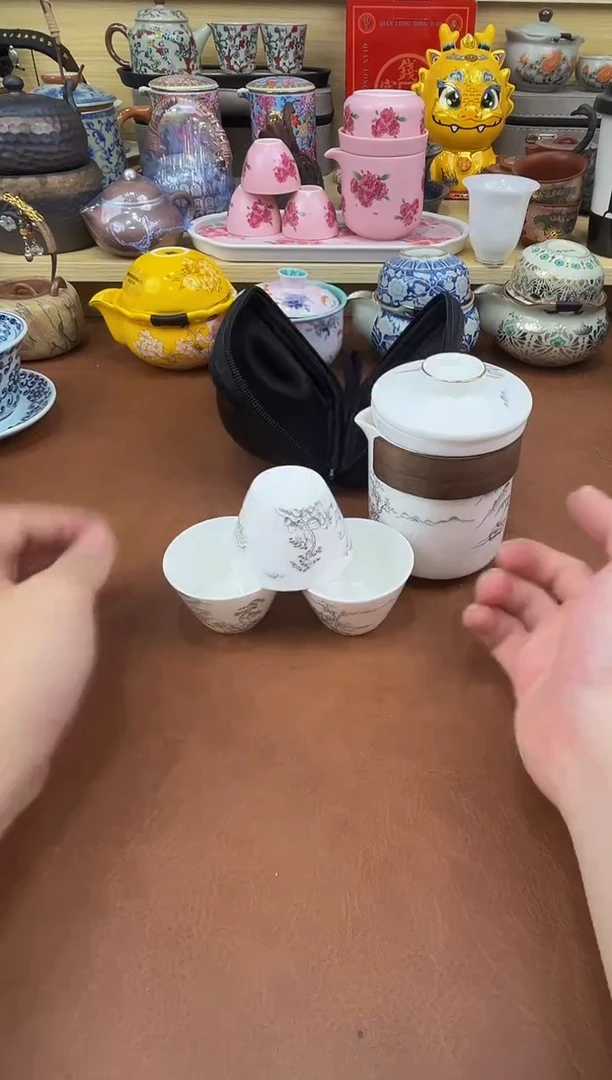 陶瓷茶具摆件旅行套组