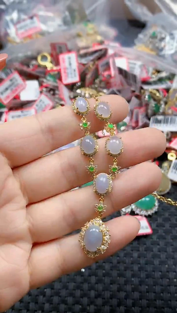 银S925镶嵌戒指翡翠天然A货缅甸翡翠