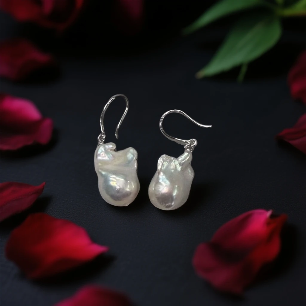 Z028  巴洛克珍珠耳坠多样性发一