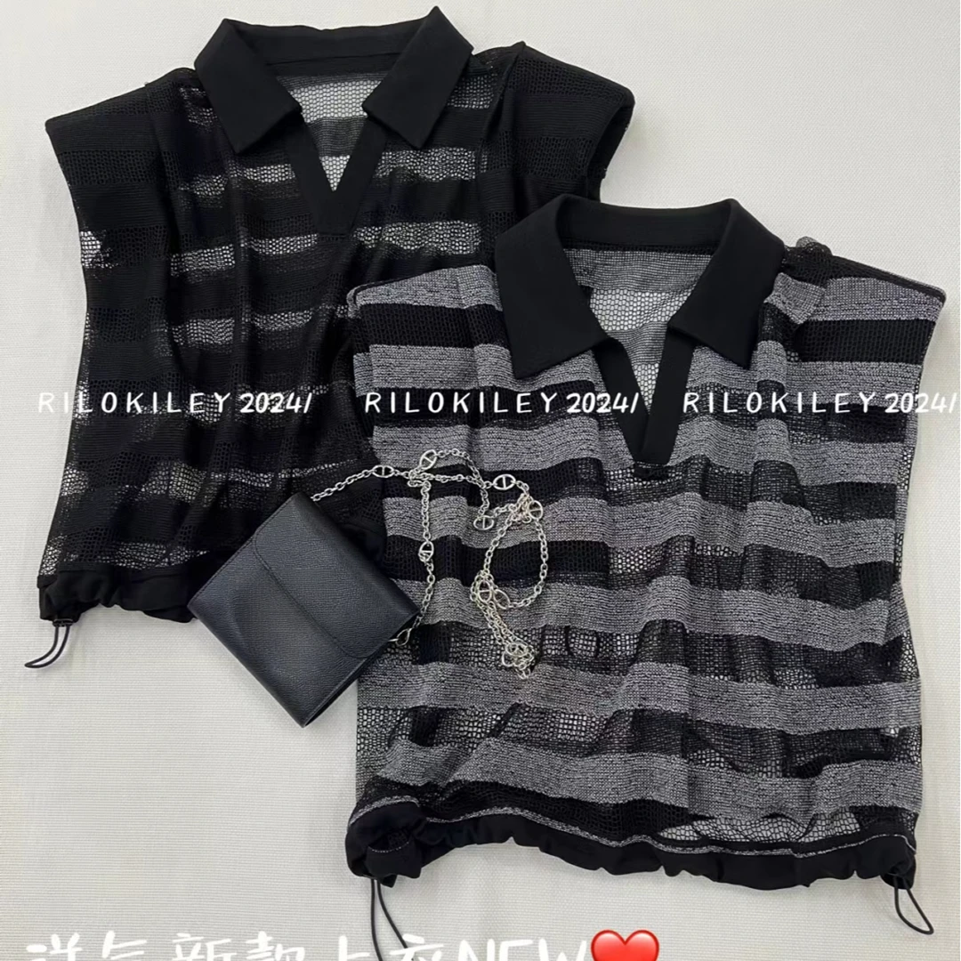 8563条纹翻领小衫