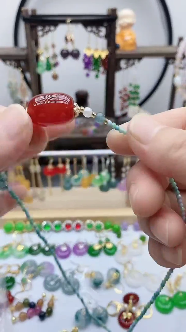 颈饰14K金镶嵌南红玛瑙64523