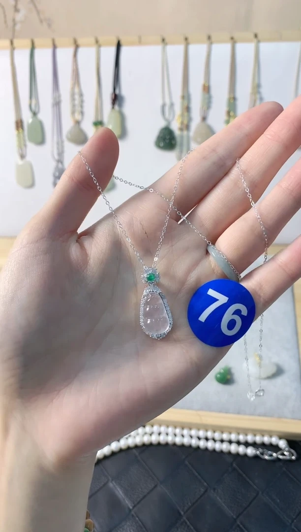 【闪购商品】石英质玉颈饰银S925镶嵌吊坠4