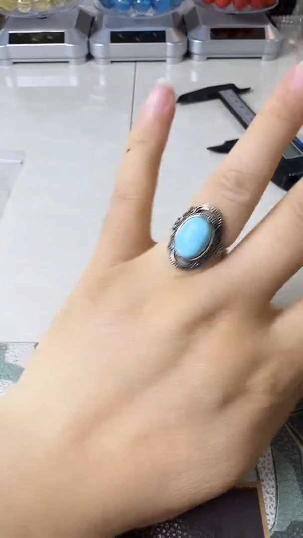 合金针钠钙石（海纹石）戒指矿坑