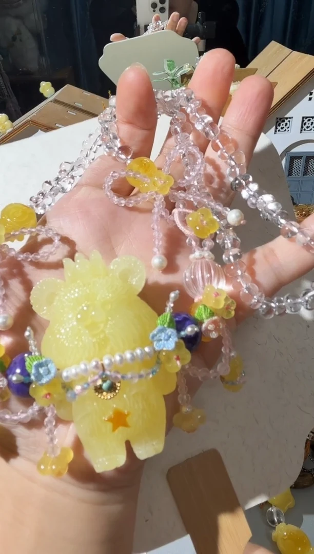 蜜蜡项链未镶嵌蜜蜡小熊项链