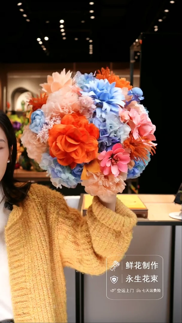 手工艺品琉璃手工花器花束空运包邮送货上门-以图片为准