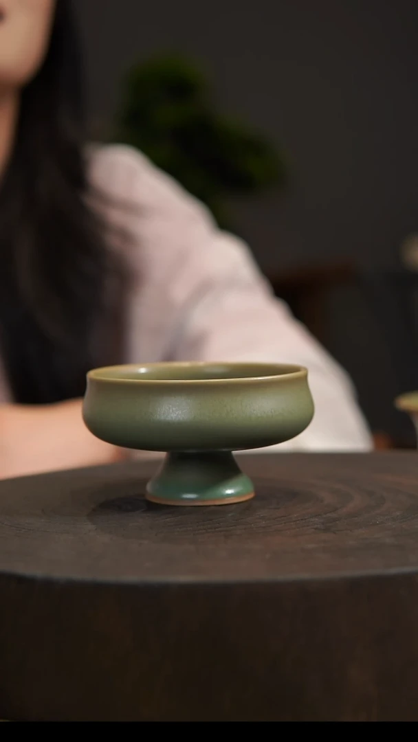 杯子高足普洱杯 汝州原产地  原矿老釉