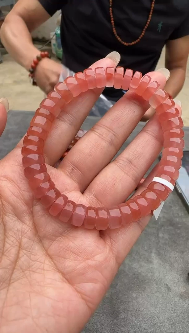 南红玛瑙单圈未镶嵌原矿无优化药片单圈9mm