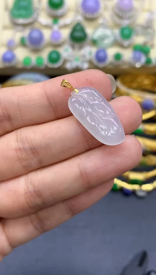 颈饰18K金镶嵌翡翠299-中国好珍宝