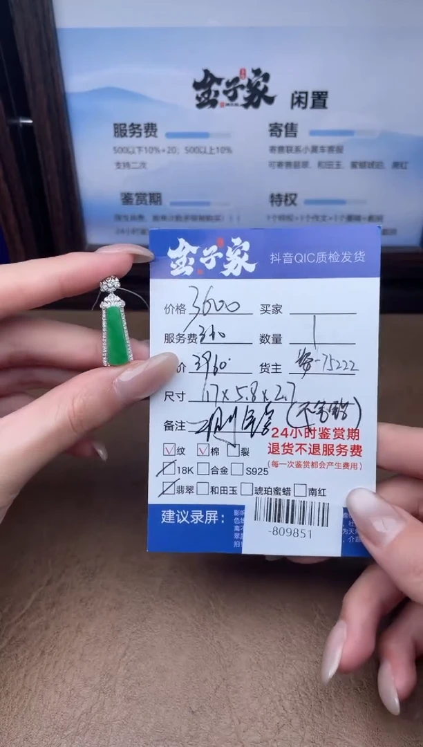 颈饰18K金镶嵌翡翠多人-809851