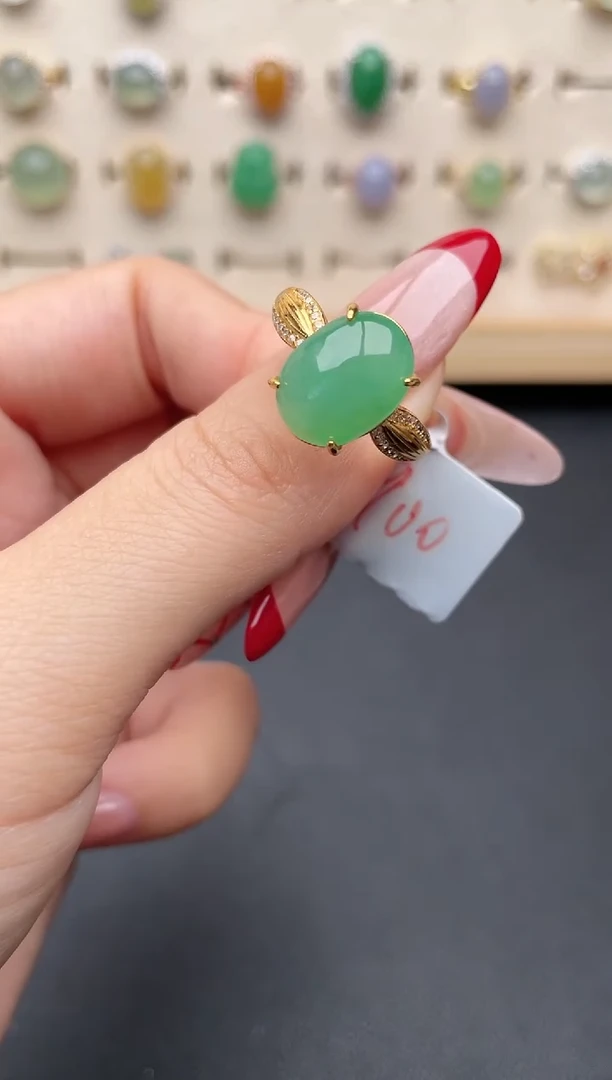 【闪购商品】翡翠戒指银S925镶嵌一物一证一礼盒