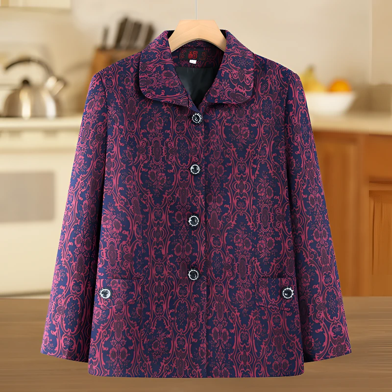 奶奶装春秋装新款外套老太太春秋装衣服老年人女装老人妈妈夹克