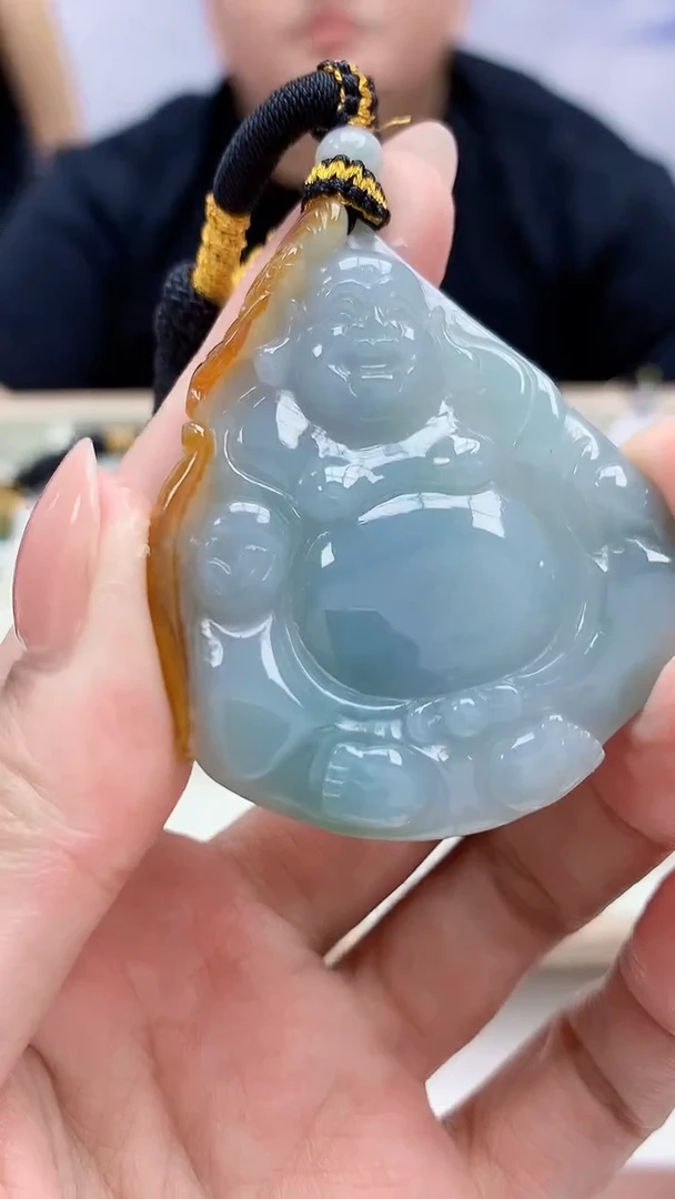 未镶嵌定制翡翠5060MM-毛货挂件83