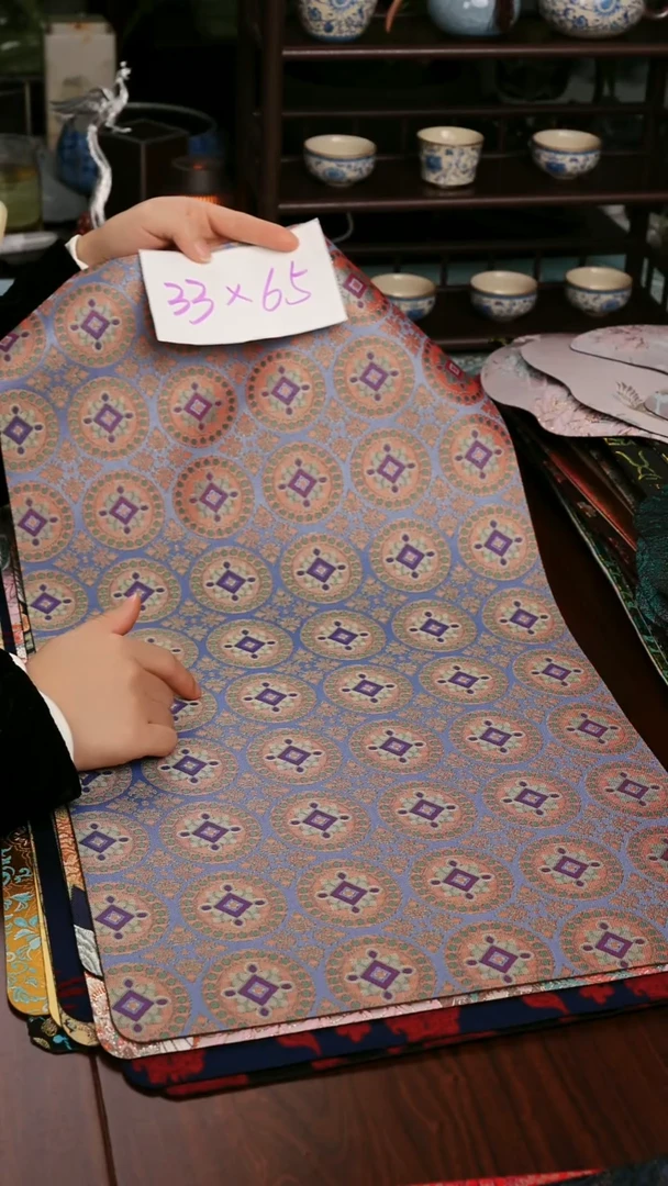 【连珠团窠单面】中国风干泡织锦茶席33*65