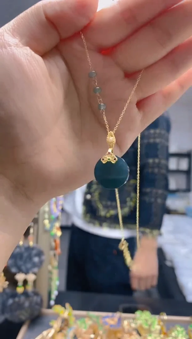 【闪购商品】翡翠耳饰合金0170翡翠锁骨链