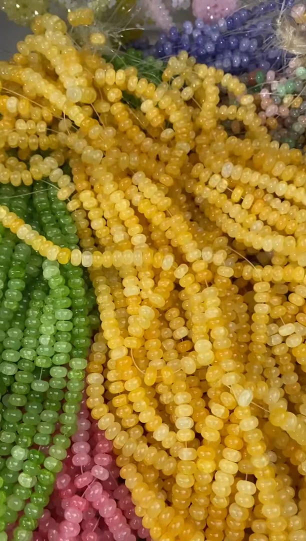 玻璃2801卡8定制玉米算盘珠150颗金黄色