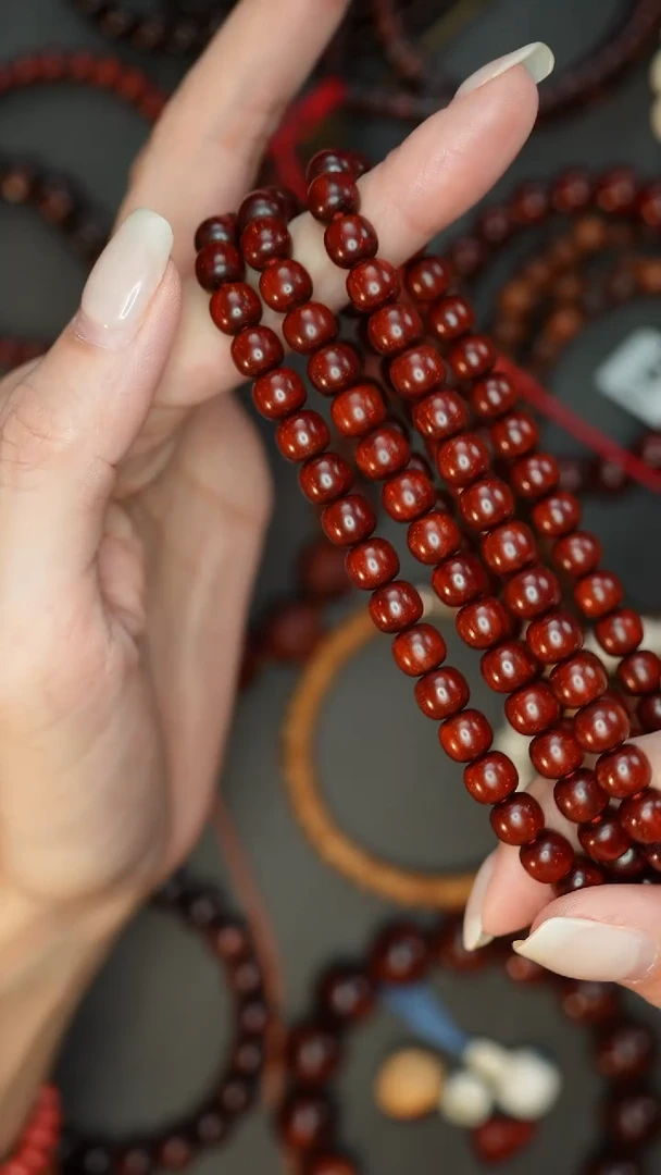 手串/手链小叶紫檀小叶紫檀鱼鳞金星老型7.3*108颗