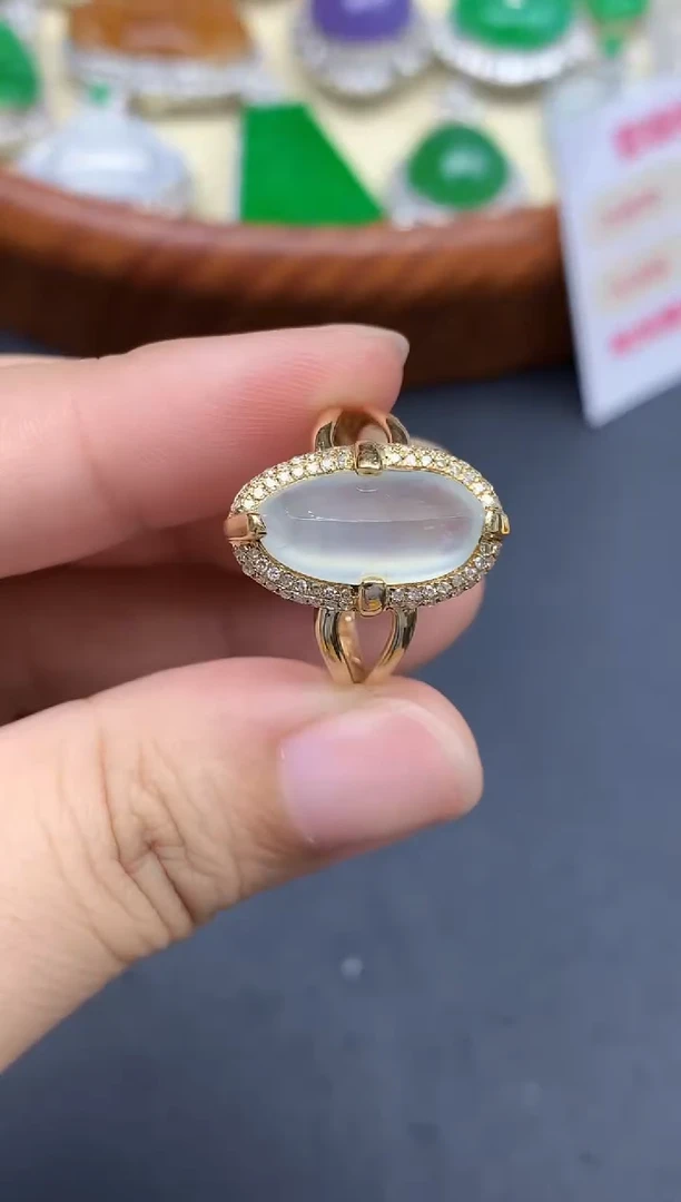 18K金镶嵌戒指翡翠487-中国好珍宝