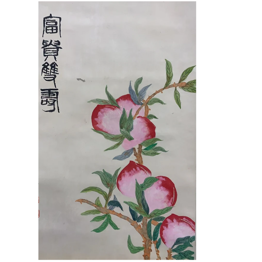 美龄款 桃立轴 70 43 2.7平尺