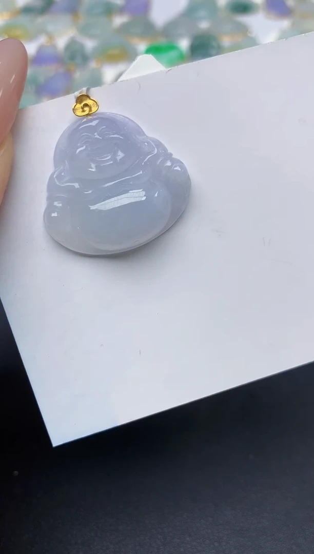 翡翠18K金镶嵌颈饰天然翡翠A货