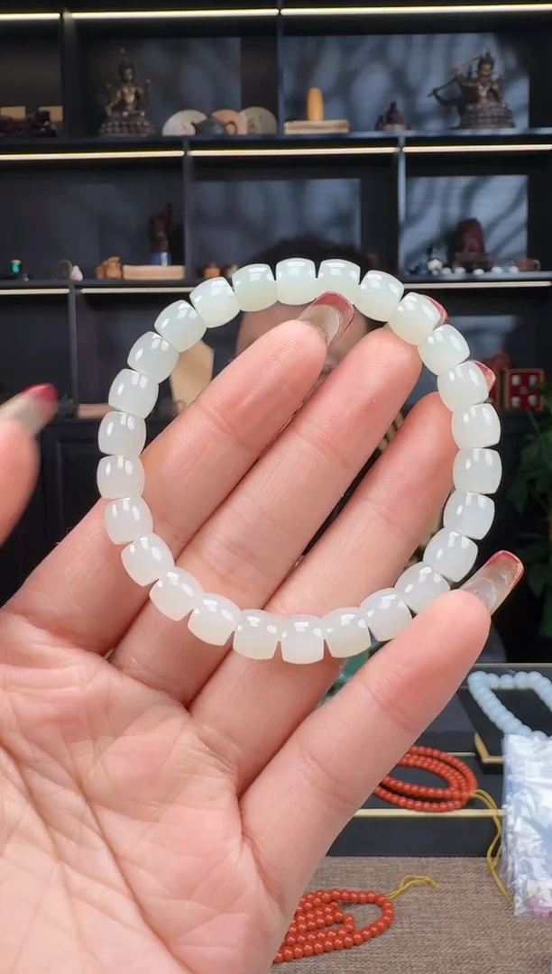 【闪购商品】和田玉1未镶嵌8mm野牛沟极致手串