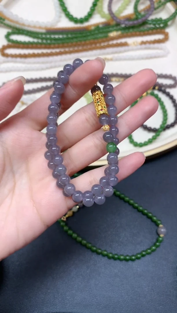 【闪购商品】和田玉珠链18K金镶嵌珠链A20|1580