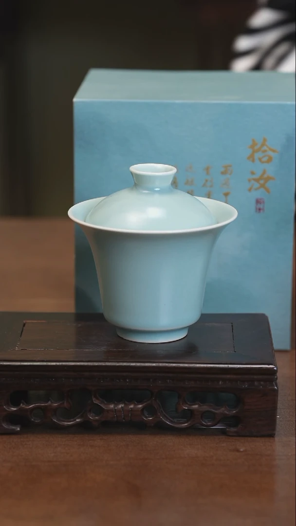 【闪购商品】清凉寺原产地汝瓷马蹄盖碗