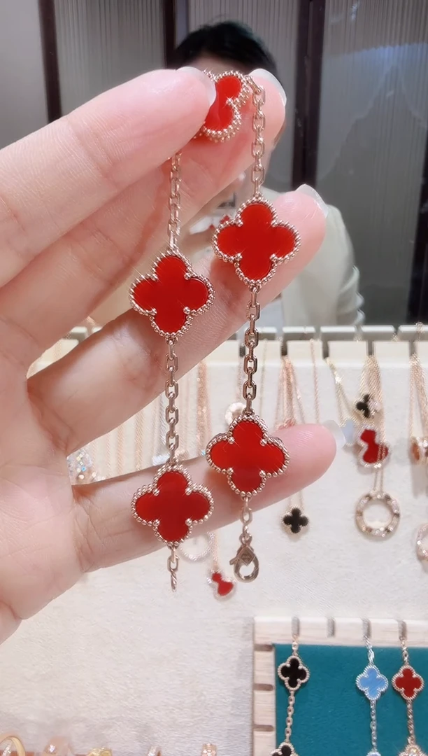 玛瑙/玉髓手链18K金镶嵌五花手链