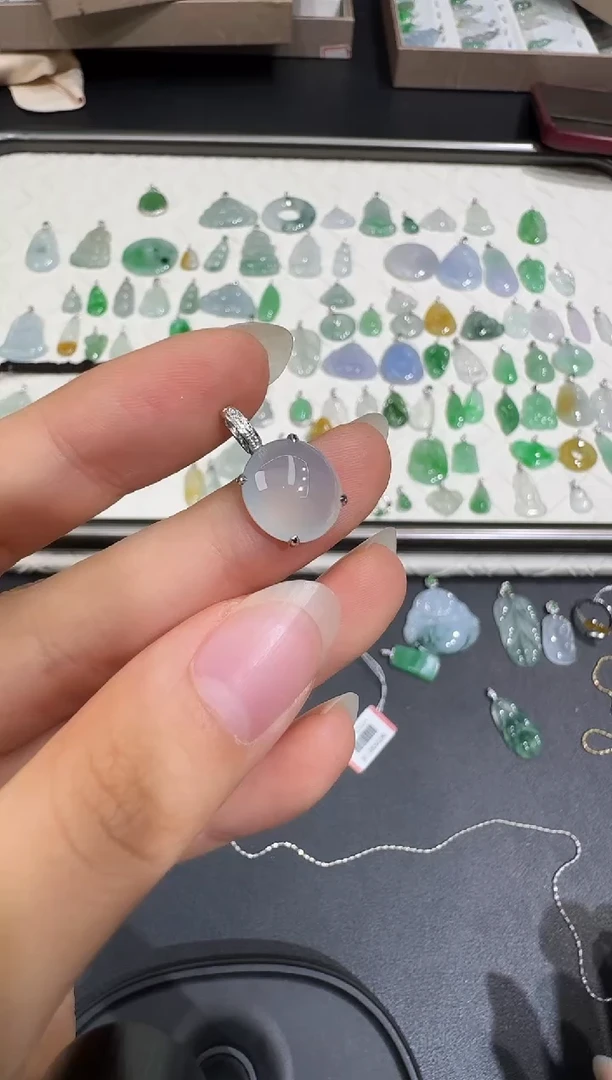 翡翠18K金镶嵌吊坠(不含链)X0617-1501-550