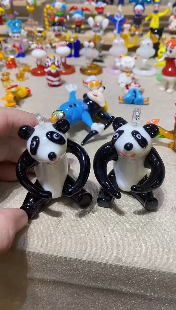 【闪购商品】琉璃手工艺品熊猫2个