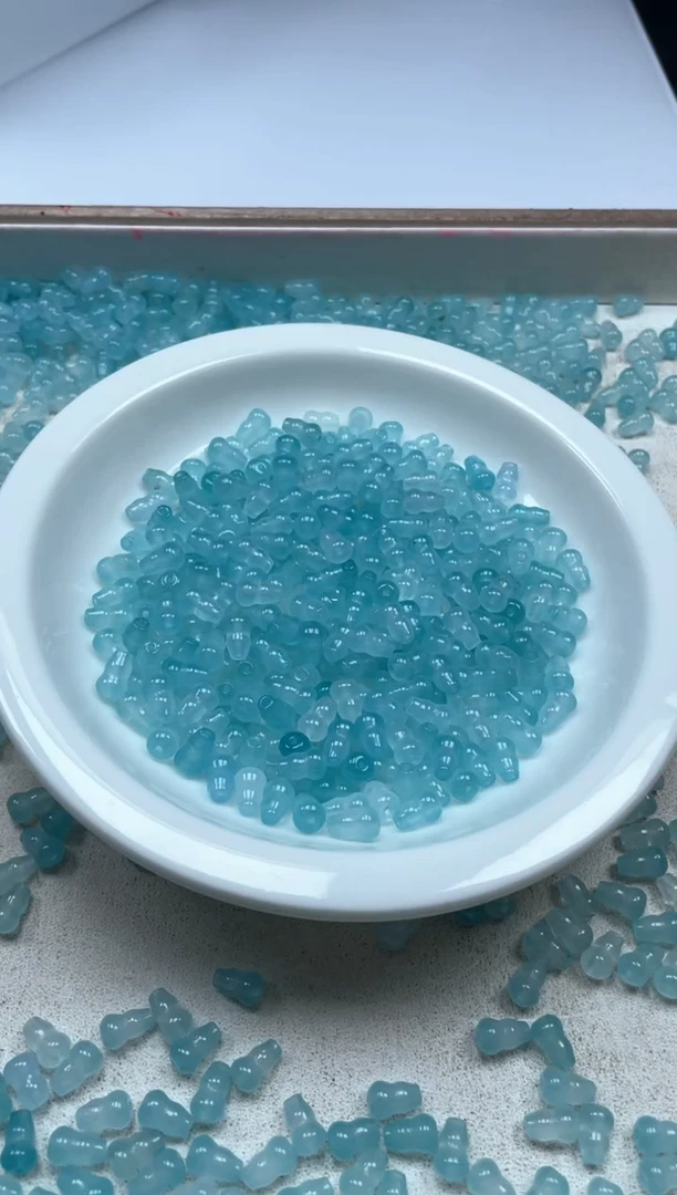 【闪购商品】玛瑙/玉髓颈饰未镶嵌W578冰川蓝葫芦玛瑙9*6mm*20颗