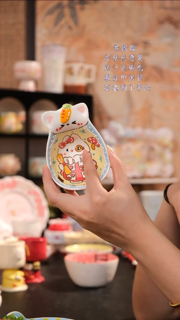 摆件景德镇手工手绘设计师款