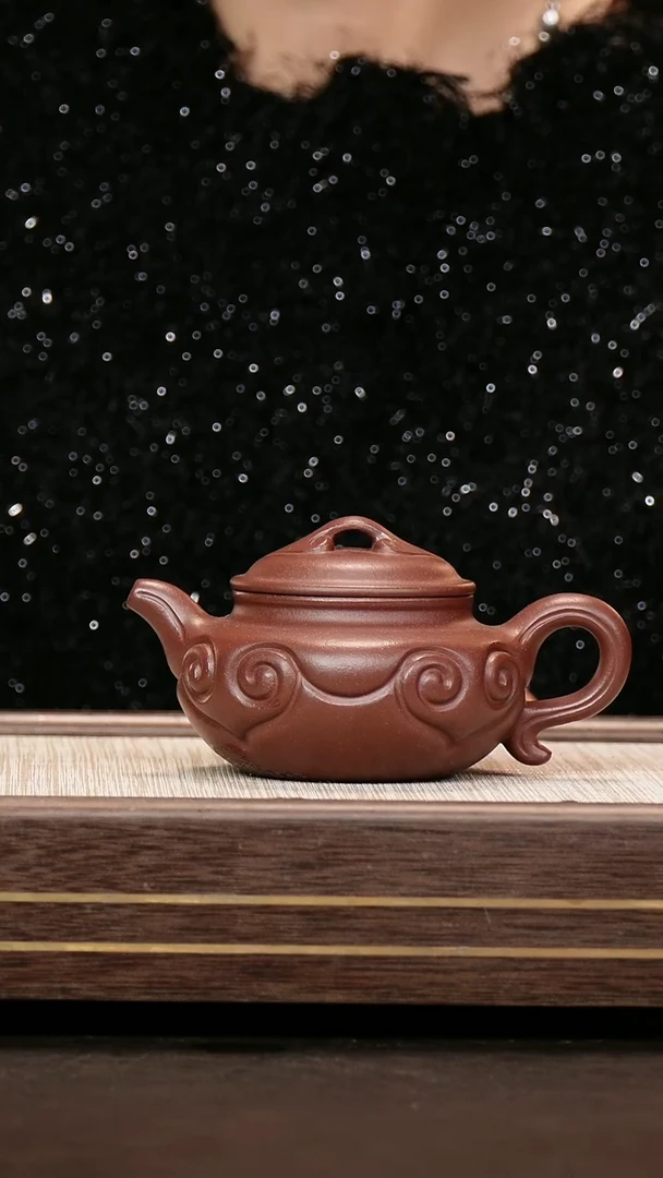 茶壶紫砂底槽清 仿古如意