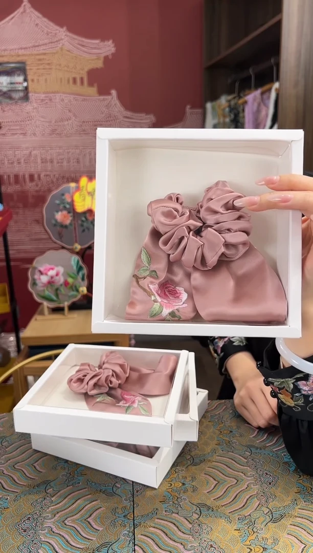 【闪购商品】刺绣苏绣桑蚕丝手工绣刺绣发圈