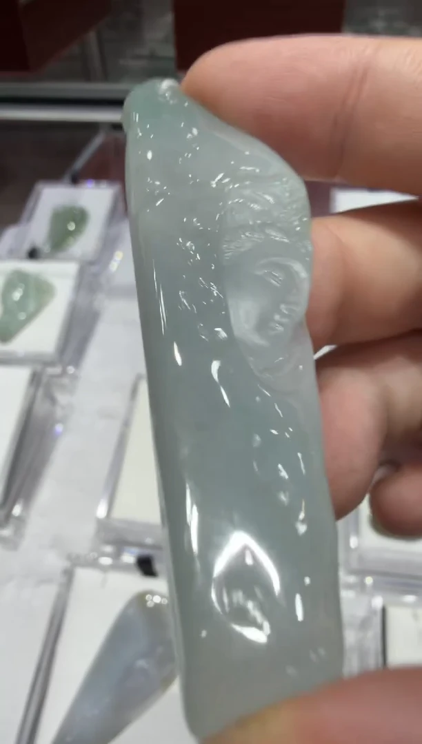 未镶嵌挂件翡翠A货翡翠孤品国雕谢林工