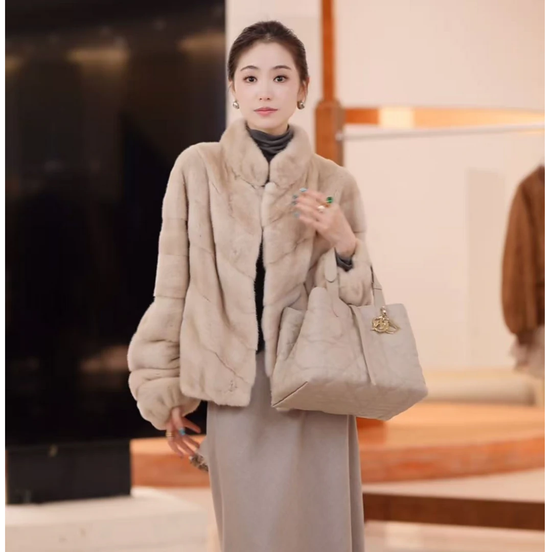 UMORE FELICE 华斯皮草【叶可可专享】立领女神款高奢水貂皮草服装