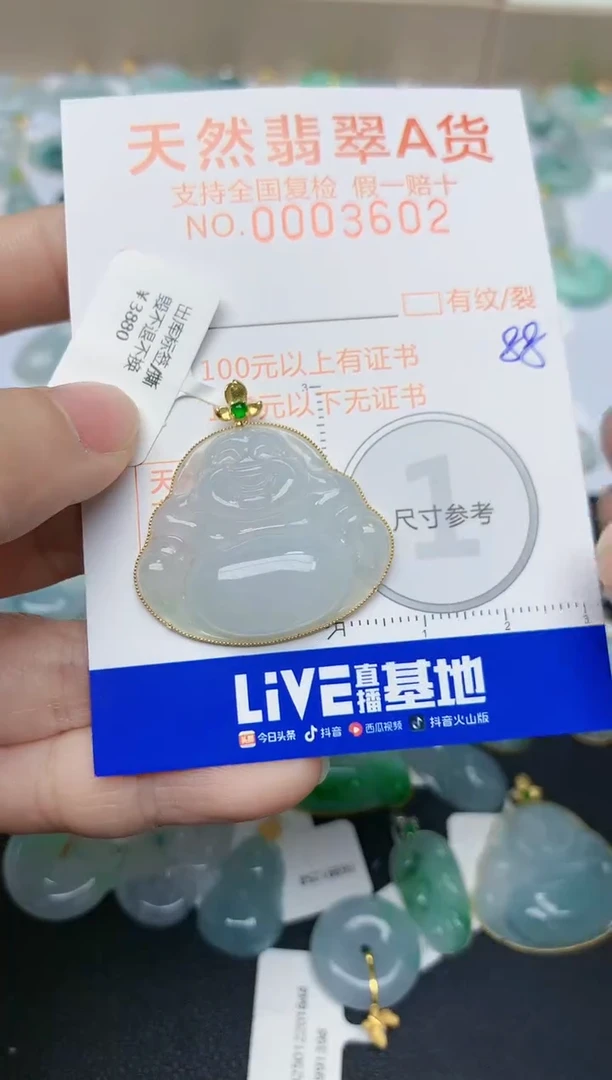 【闪购商品】翡翠颈饰18K金镶嵌天然翡翠A货