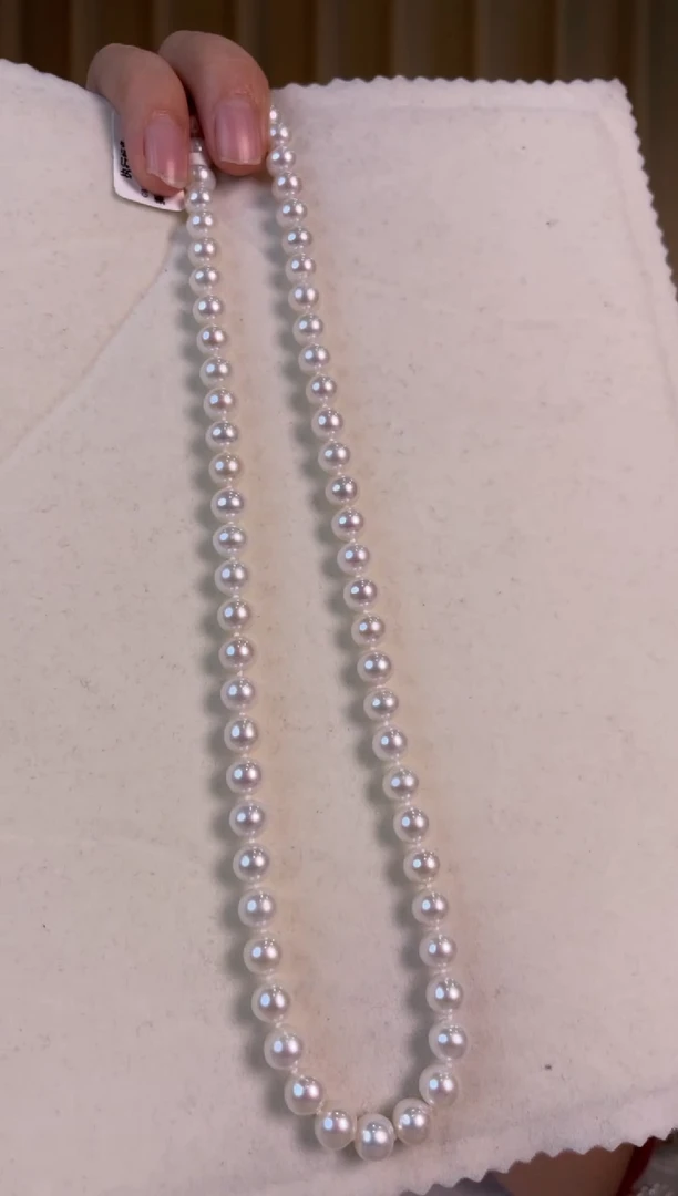 【闪购商品】淡水珍珠颈饰银S925镶嵌淡水无核 7.5-8mm