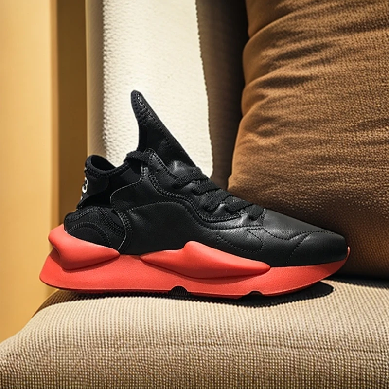 2025春季新款运动鞋y3gzclsw红色老爹鞋男潮百搭真皮休闲跑步鞋