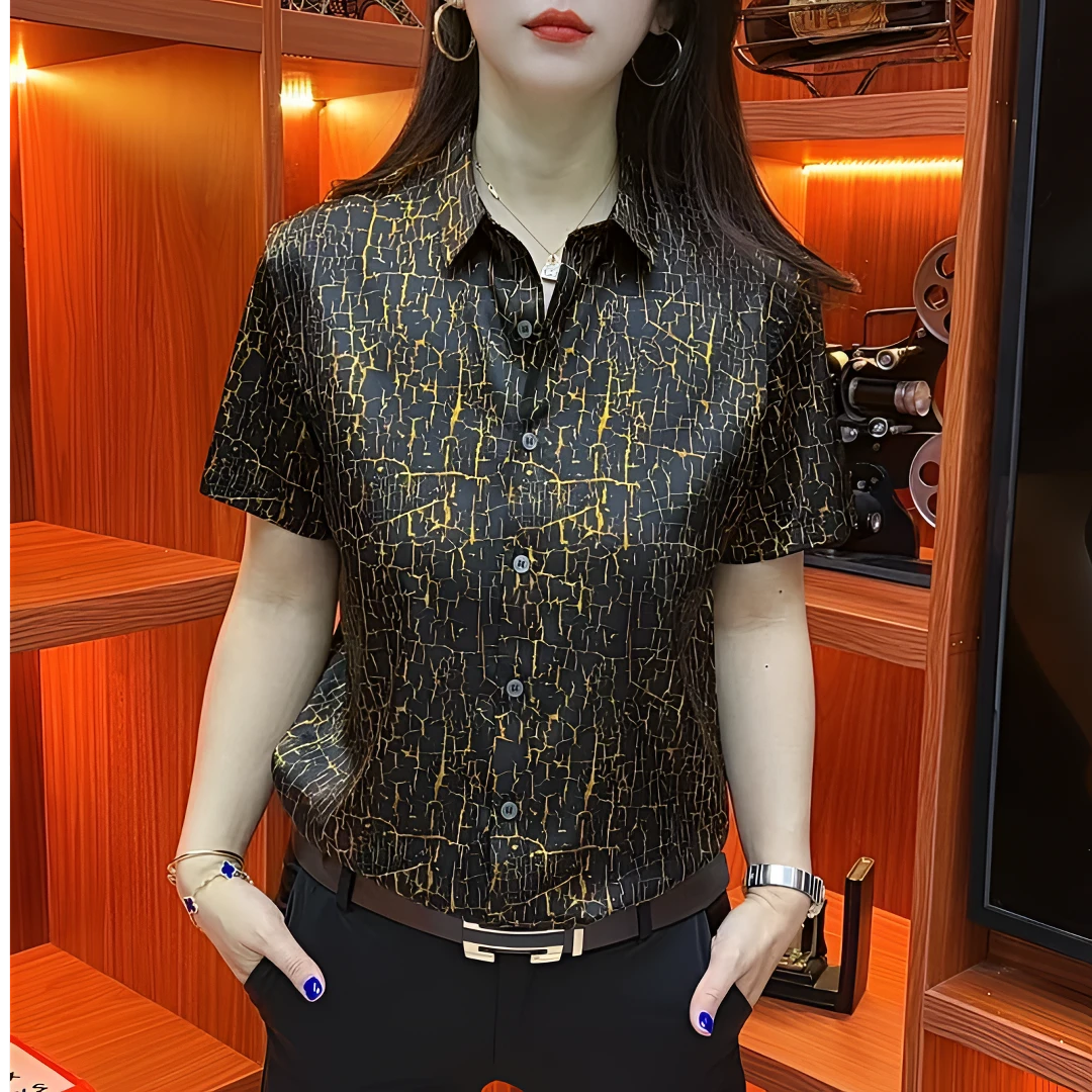 HFJQ新款男士时尚轻奢排汗吸湿丝滑干爽肤感百搭短袖上衣A66959）