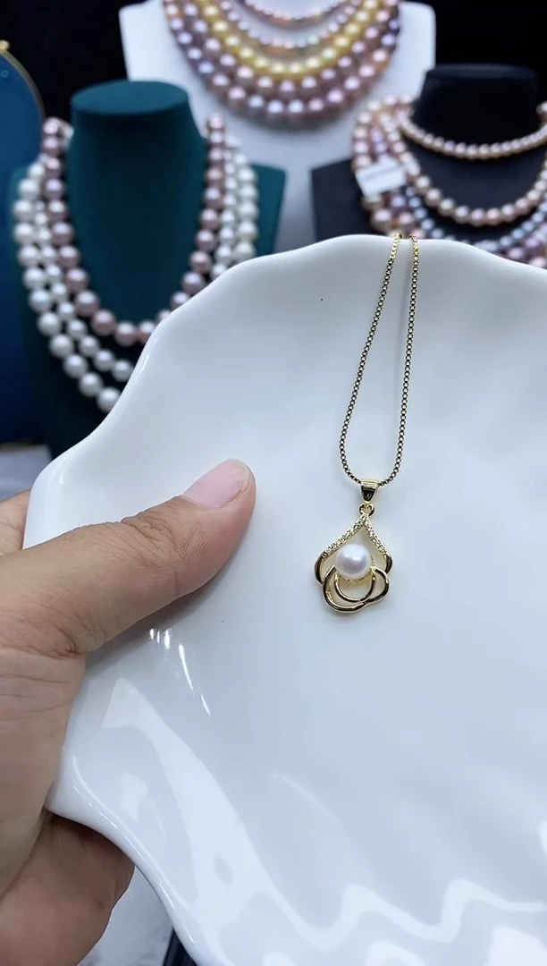 淡水珍珠未镶嵌吊坠(赠链)珍珠吊坠