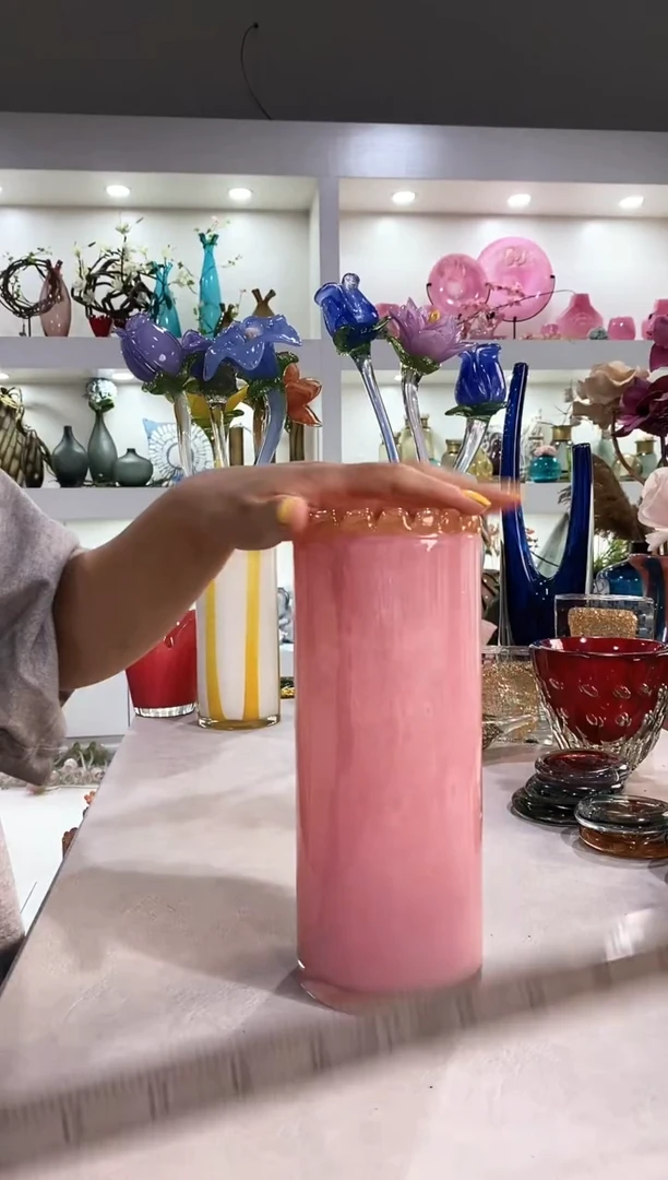 慕忆家手作琉璃花瓶微瑕