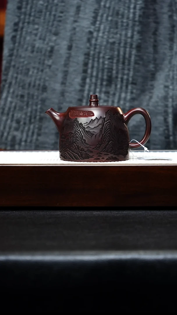 茶杯紫砂宜兴紫砂 汉铎壶 龙山古乌泥 吴国政 h077