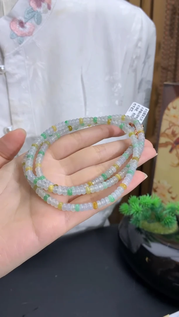 未镶嵌手串翡翠卡4.6冰胶算盘项链
