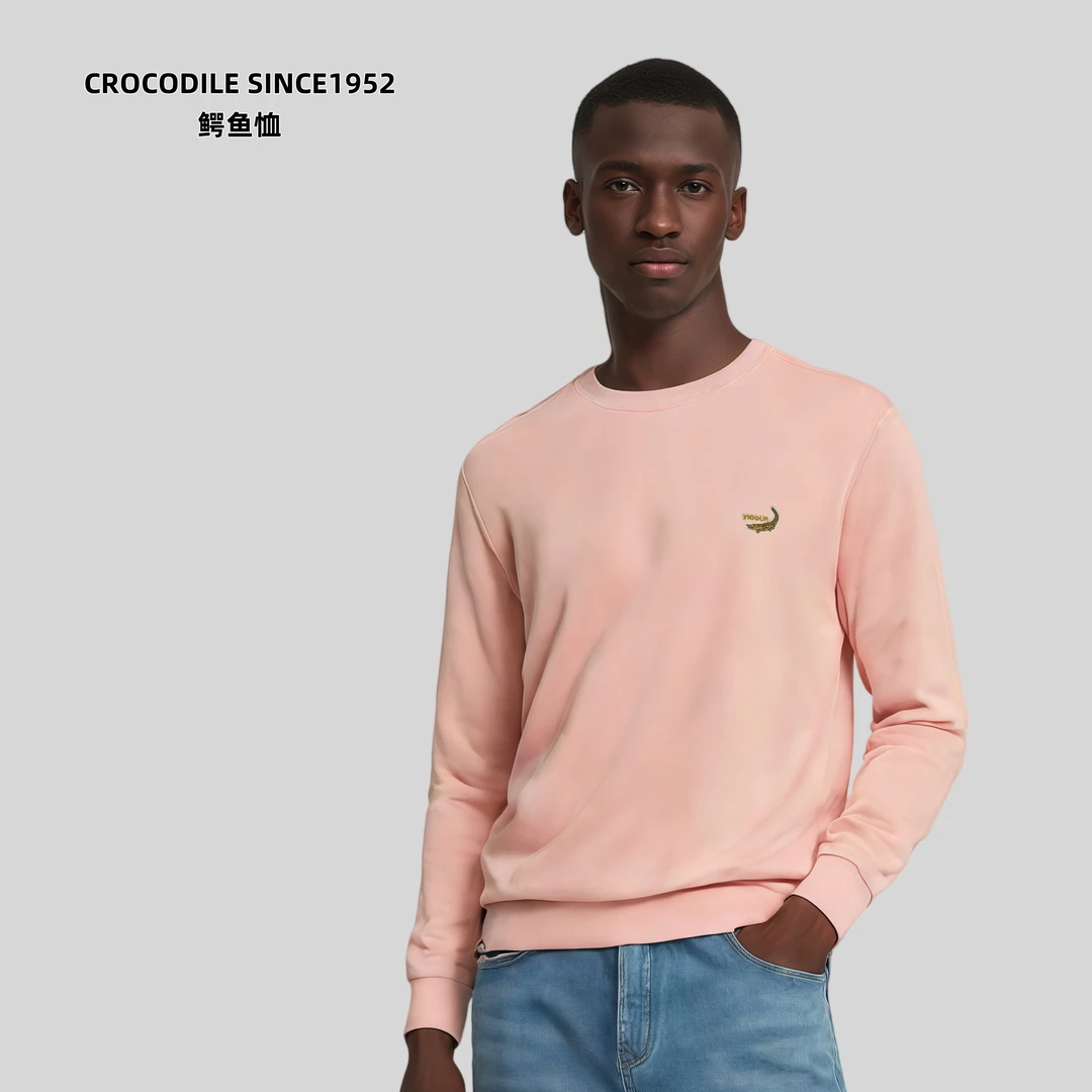 CROCODILE SINCE1952/鳄鱼恤男士刺绣套头长袖春秋宽松圆领卫衣