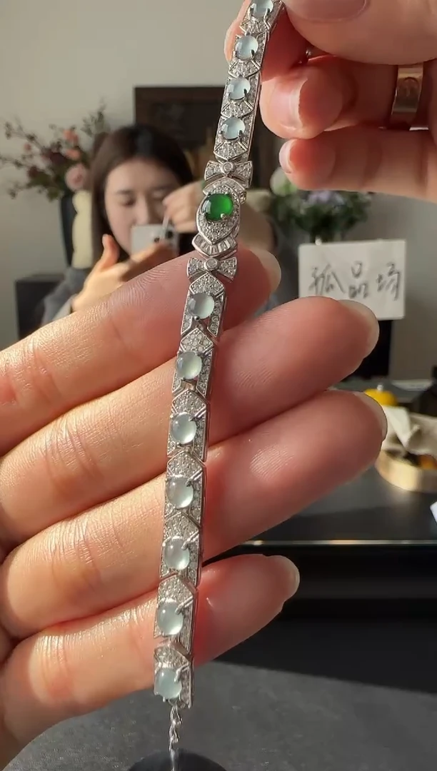 【闪购商品】翡翠手链银S925镶嵌银镶